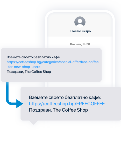 SMS със съкратен линк във вашия собствен домейн